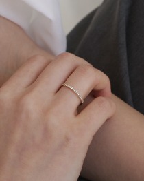 14k gold simple layered Q ring #3